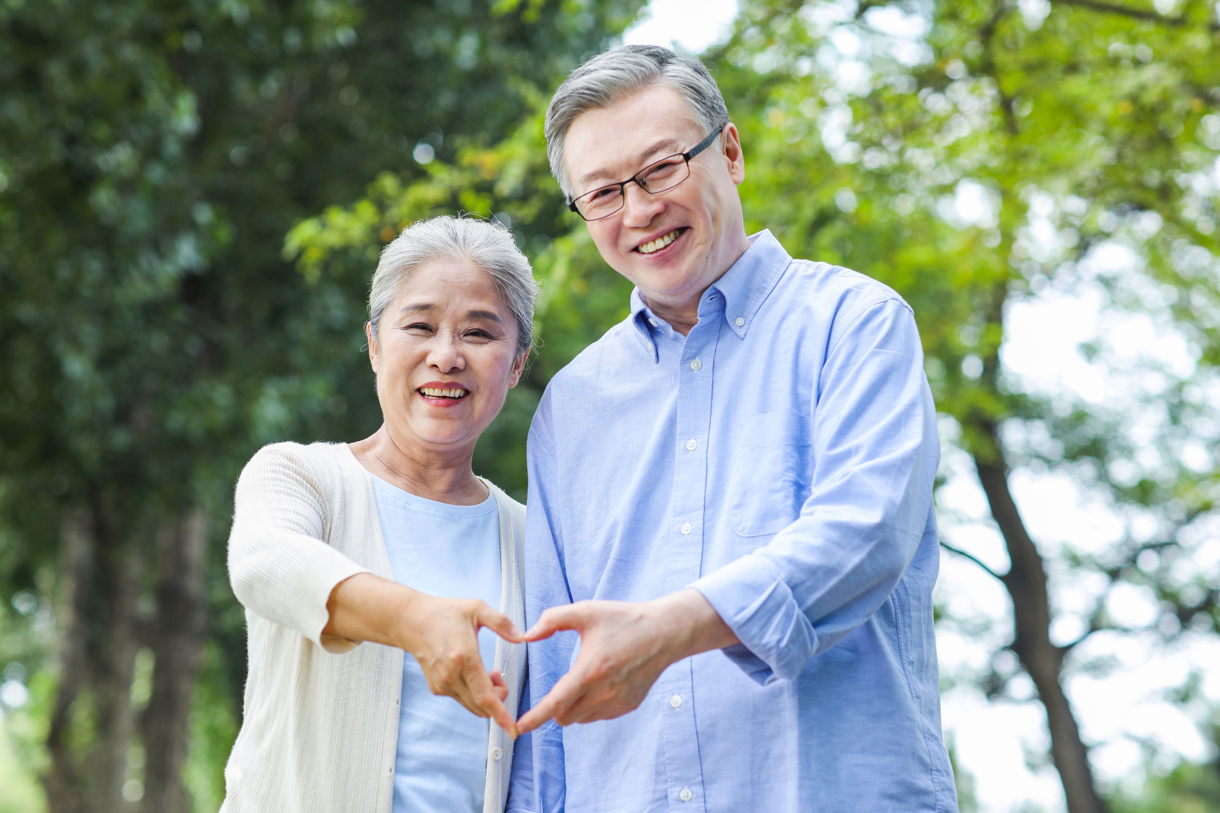 Portrait of happy old couple